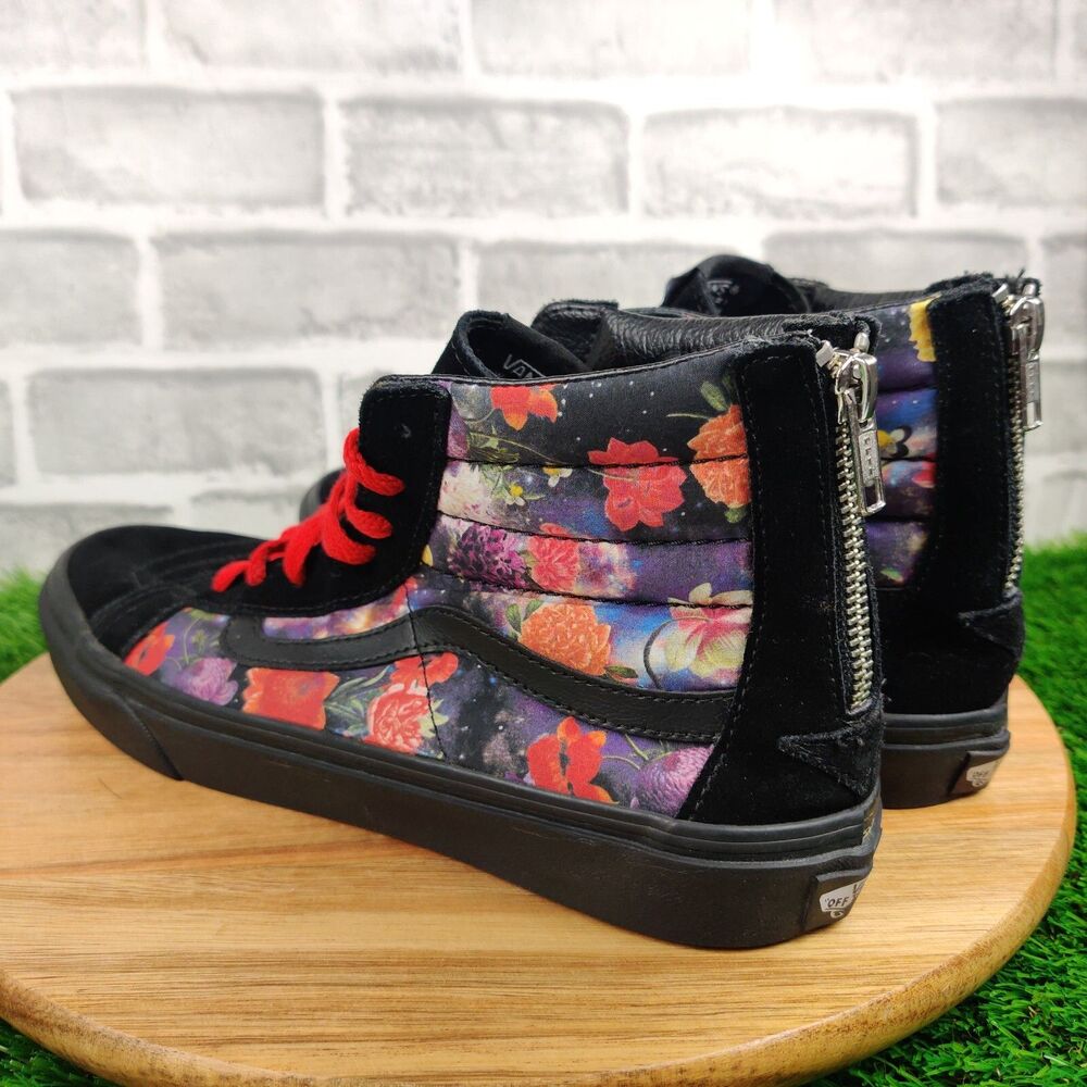 VANS Sk8-Hi Zip Galaxy Floral Black High Top Sneakers Shoes Mens Size 9.5 - Picture 5 of 11